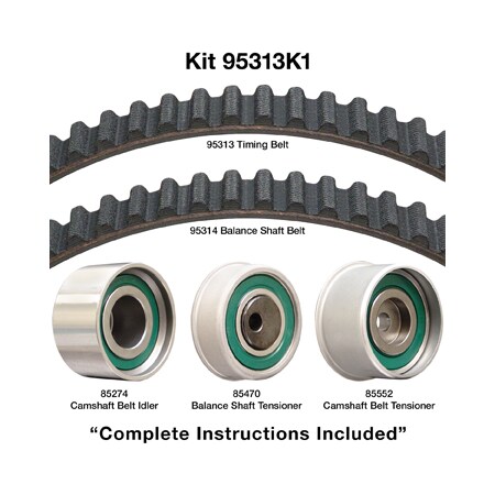 Dayco 99-06 Hyundai/Kia 2.4L Timing Belt Kit, 95313K1 95313K1